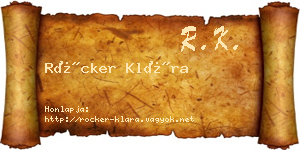 Röcker Klára névjegykártya